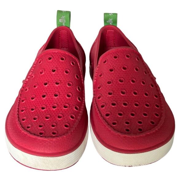 Sanuk Water Shoes Girls Lil Walker 2.5 Red Loafer Flat Slip On Washable Beach - Picture 9 of 16